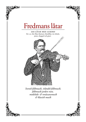 Book cover for Fredmans låtar, 200+ folk tunes with guitar chords