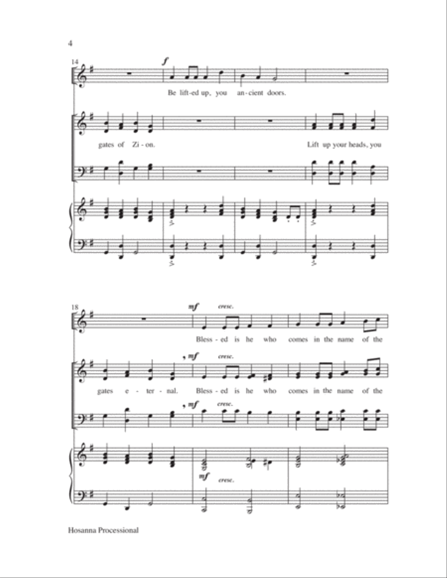 Hosanna Processional 4-Part scores gallery preview page 4