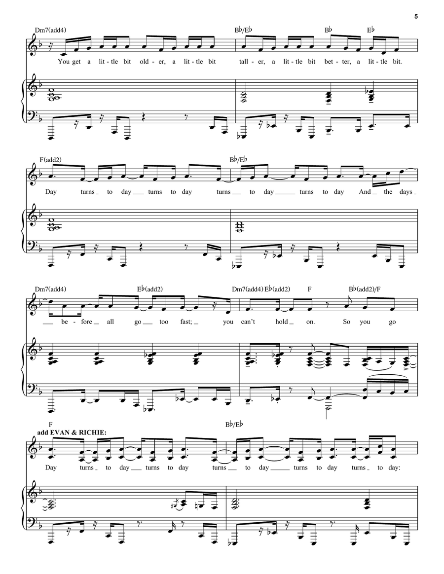 A Little More Homework (from 13: The Musical) Piano, Vocal scores gallery preview page 5