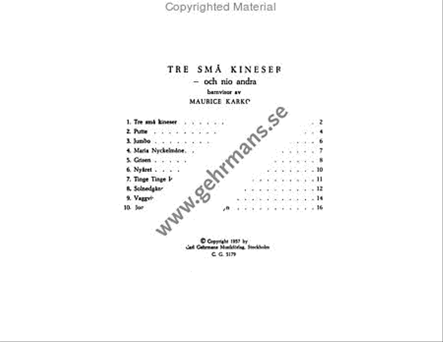Tre sma kineser Tre sma kineser Piano Solo scores gallery preview page 2