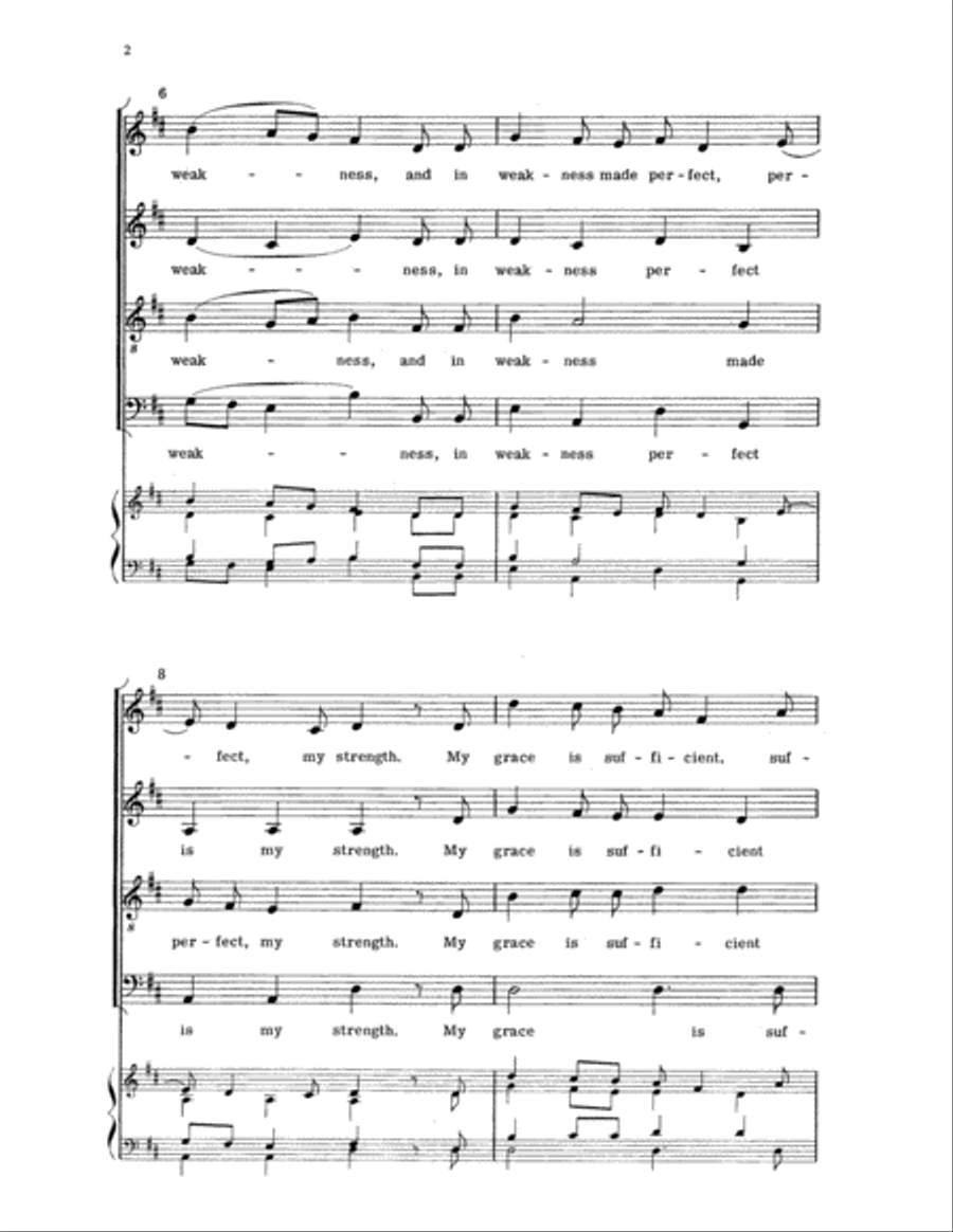 My Grace is Sufficient 4-Part scores gallery preview page 3