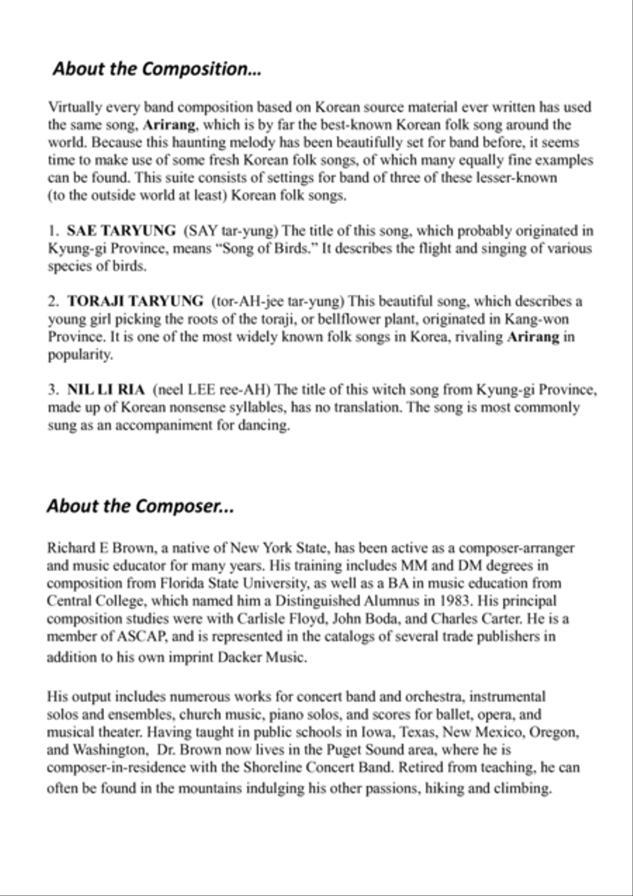 Korean Suite Concert Band scores gallery preview page 3