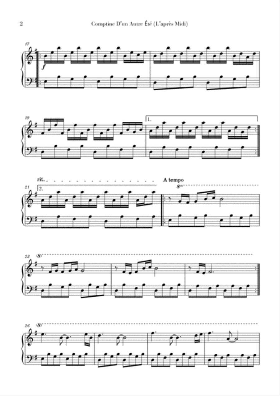 Comptine D'un Autre Été: L'après-midi Piano Solo scores gallery preview page 2