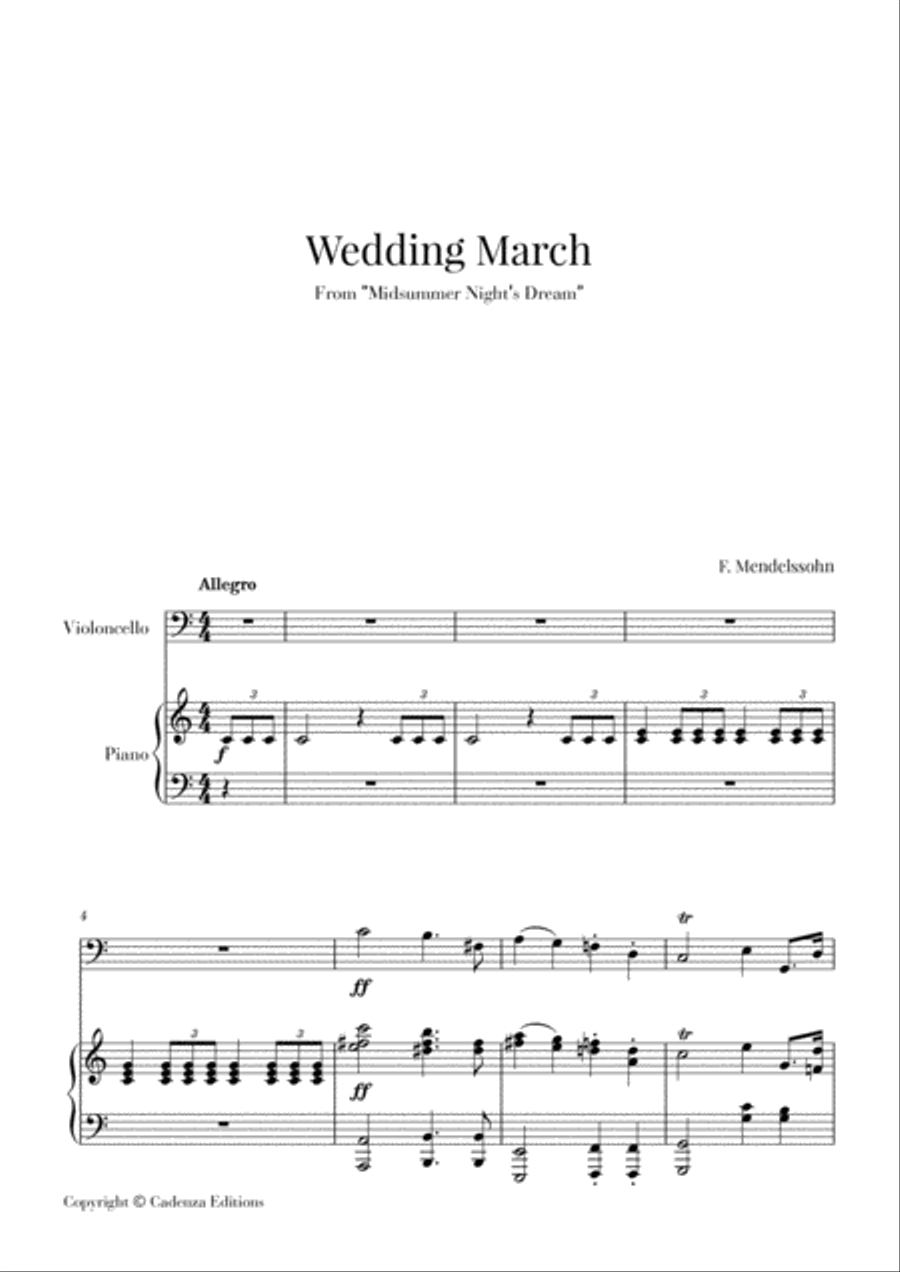 6 Wedding Songs for Cello and Piano Small Ensemble scores gallery preview page 4