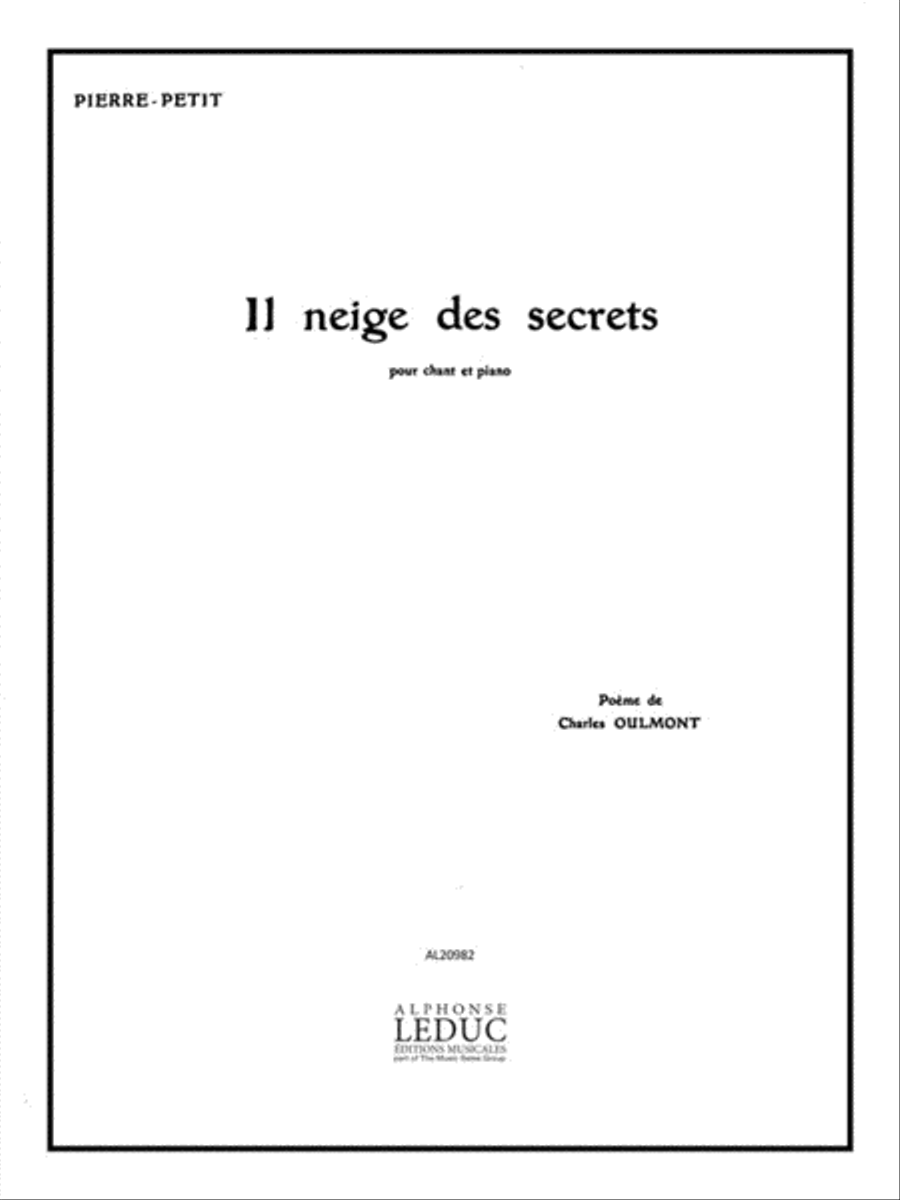 Il Neige Des Secrets (mezzo/bar) (voice & Piano) Voice scores gallery preview page 1