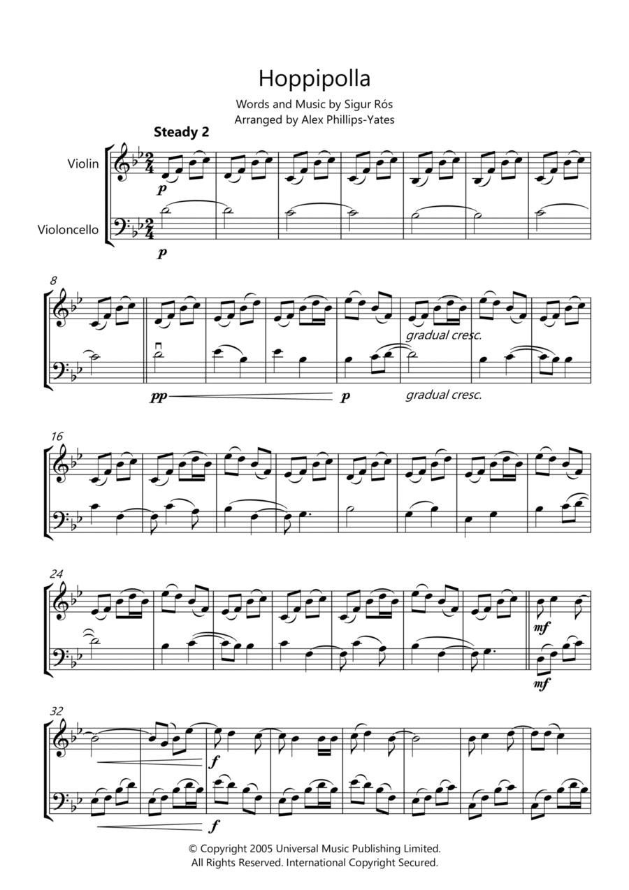 Hoppipolla String Duet scores gallery preview page 1