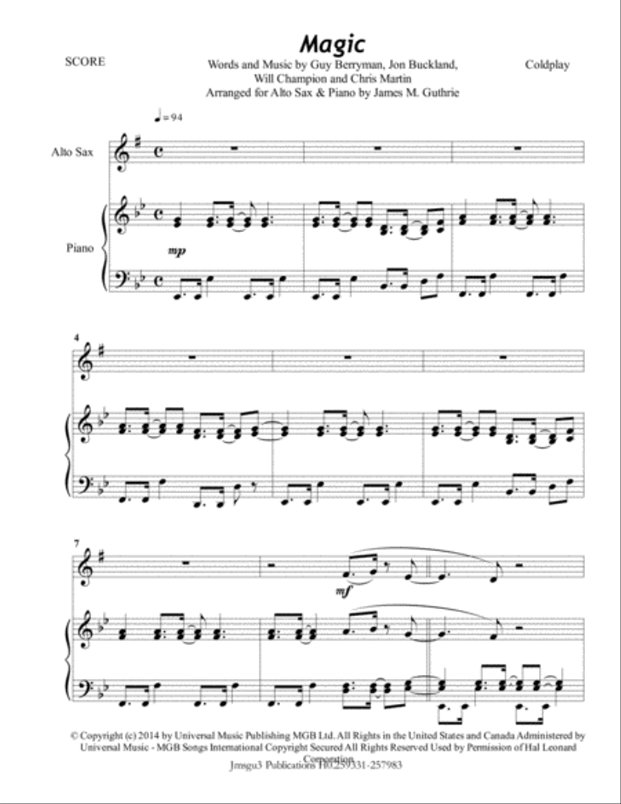 Magic Alto Saxophone scores gallery preview page 1