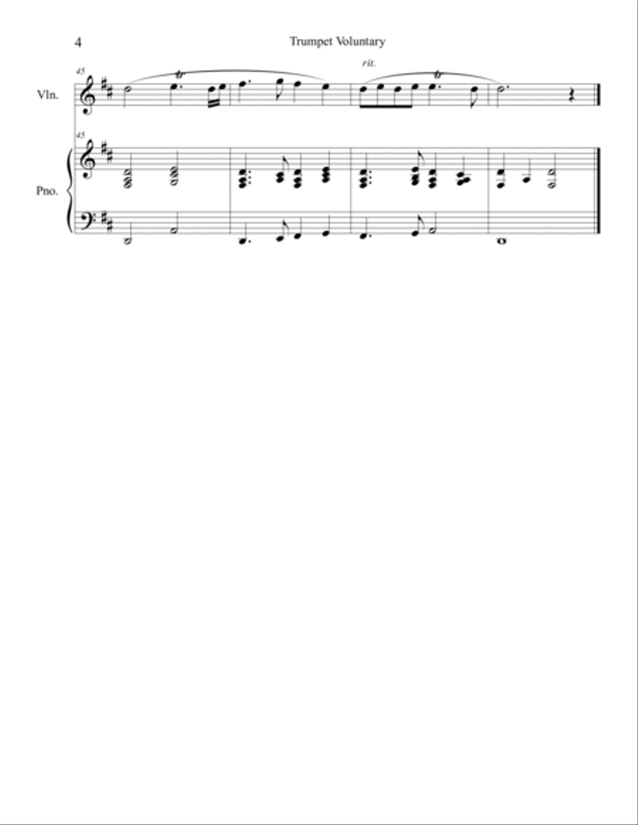 Trumpet Voluntary (Violin Solo) with piano accompaniment Trumpet Voluntary (Violin Solo) with piano accompaniment Trumpet scores gallery preview page 4