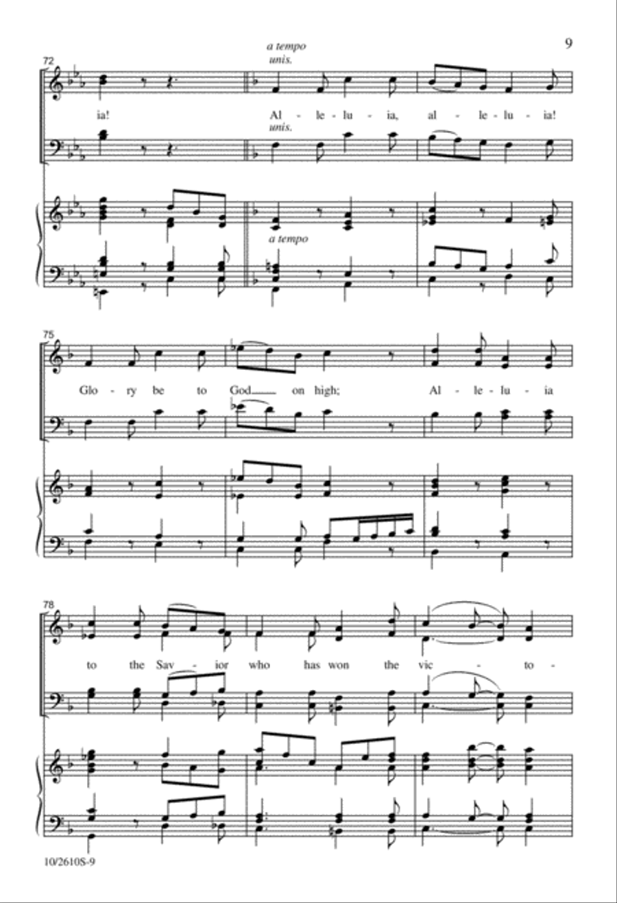 Alleluia, Alleluia Alleluia, Alleluia 4-Part scores gallery preview page 9
