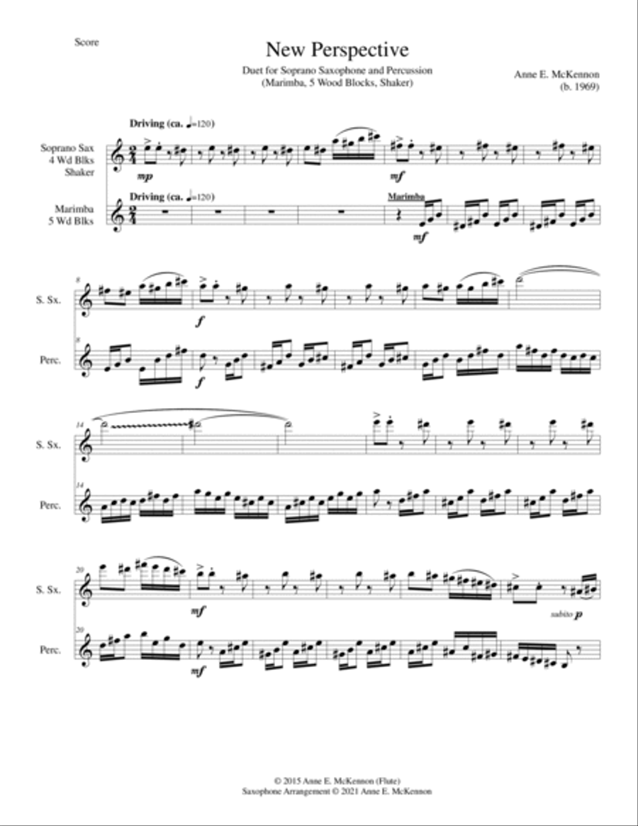 New Perspective (Soprano Sax) Soprano Saxophone scores gallery preview page 3