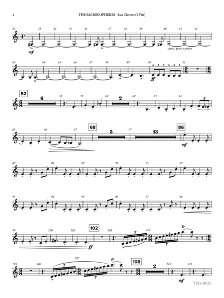 The Sacred Spheres: Bass Clarinet Concert Band scores gallery preview page 4