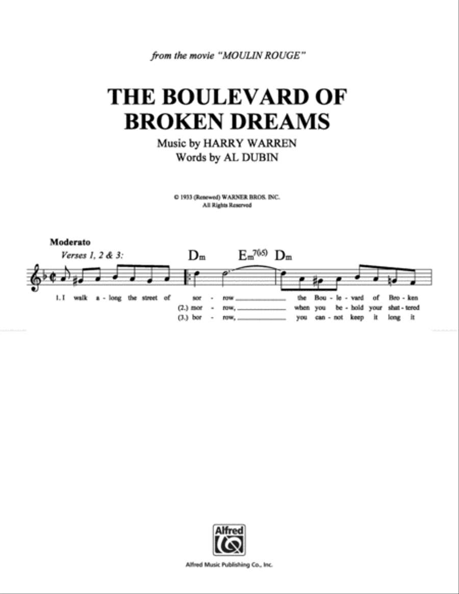 The Boulevard of Broken Dreams School and Community scores gallery preview page 1