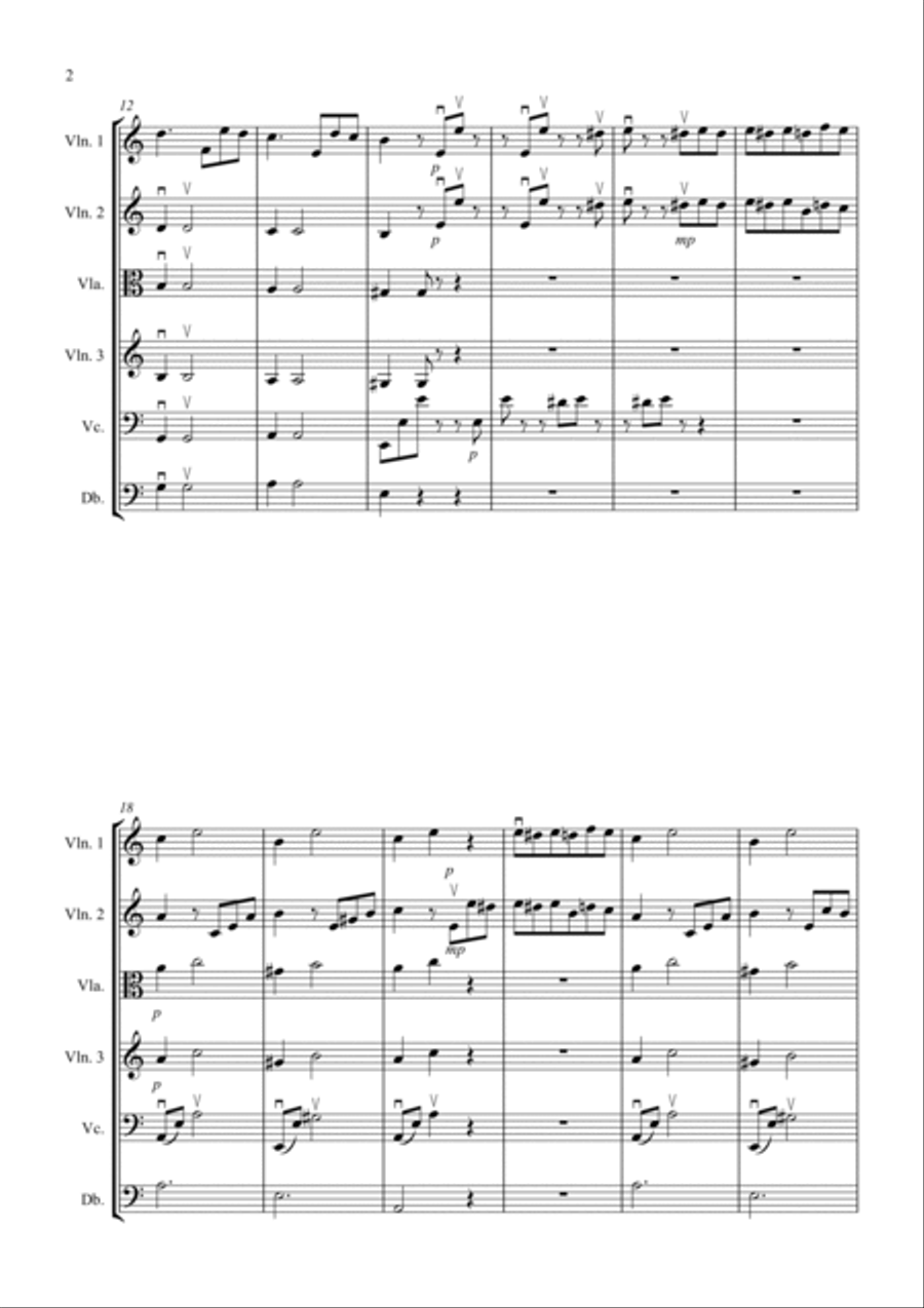 Für Elise for String Orchestra String Quartet scores gallery preview page 2