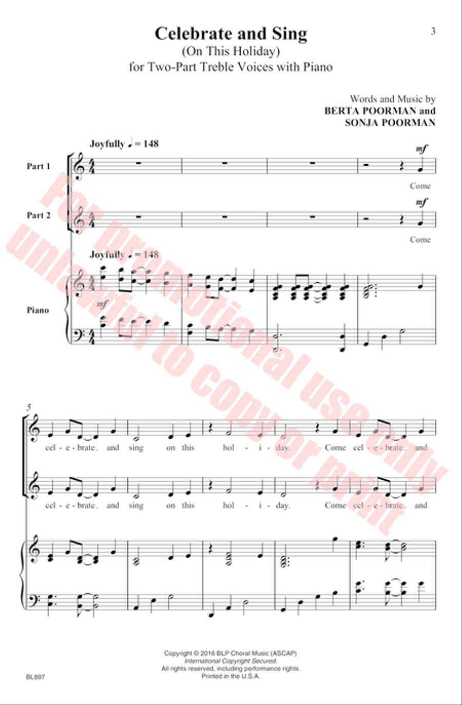 Celebrate and Sing 2-Part scores gallery preview page 4