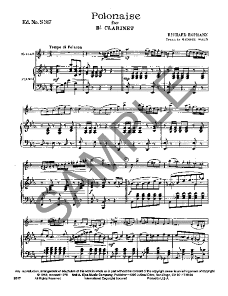 Polonaise Clarinet Solo scores gallery preview page 2