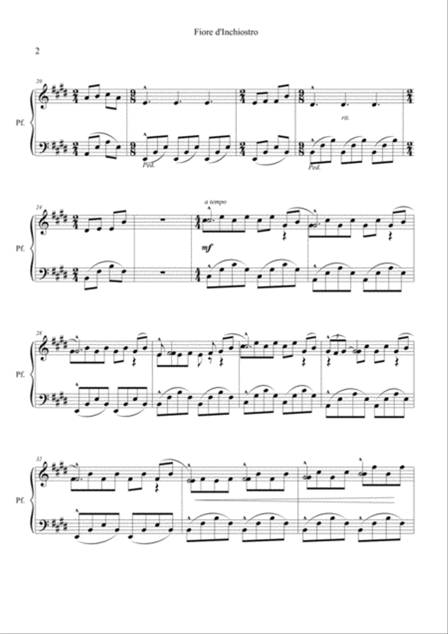 Fiore d'Inchiostro Fiore d'Inchiostro Piano Solo scores gallery preview page 2