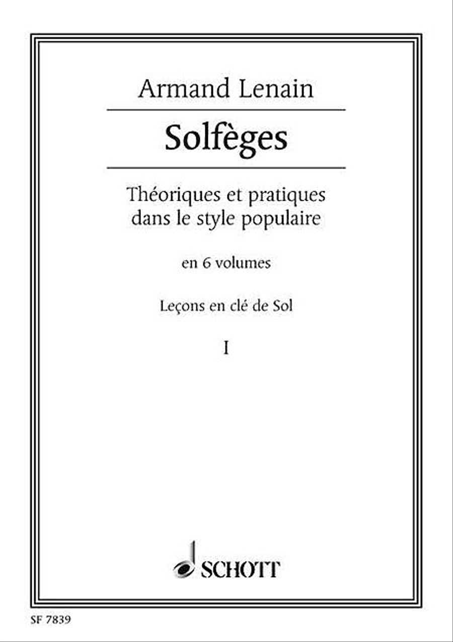 Solfeges Lenain Volume 1 Solfeges Lenain Volume 1 Voice Solo scores gallery preview page 1
