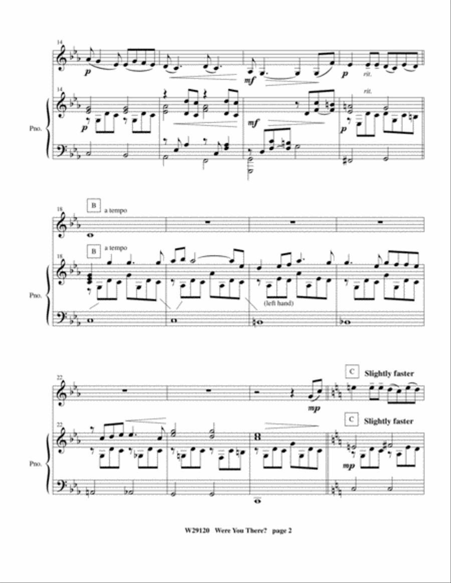 Were You There Bass Clarinet scores gallery preview page 2