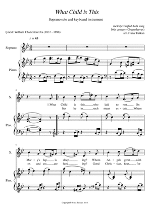 What Child is This, for soprano and piano, G minor/ A minor