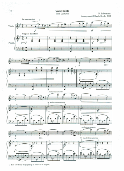 Five Pieces from Carnaval for violin and piano