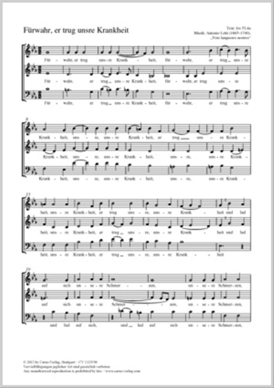 Furwahr, er trug unsre Krankheit 3-Part scores gallery preview page 1