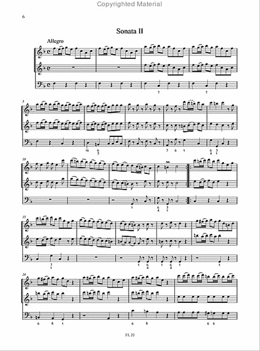 12 Trio Sonatas (London 1727) for 2 Treble Recorders (2 Violins) and Continuo - Vol. 1: Sonatas I-VI Alto Recorder scores gallery preview page 3