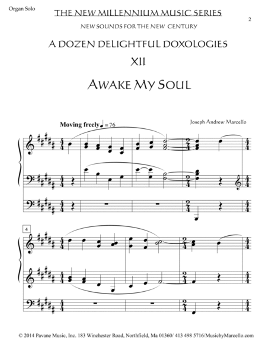 Delightful Doxology XII - Awake, My Soul - Organ (B) Organ Solo scores gallery preview page 2