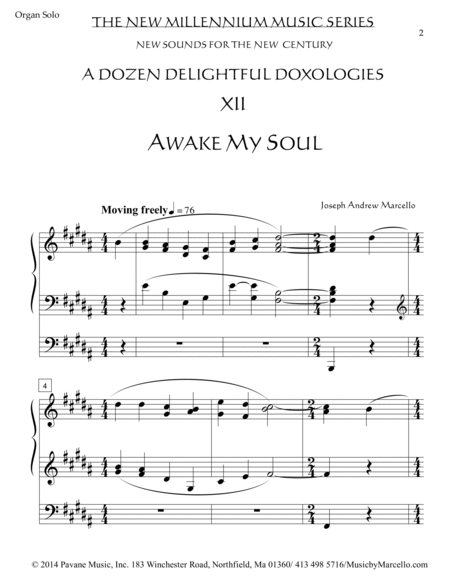 Delightful Doxology XII - Awake, My Soul - Organ (B) image number null