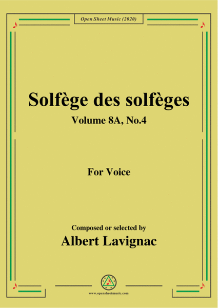Lavignac-Solfège des solfèges,Volume 8A,No.4,for Voice image number null