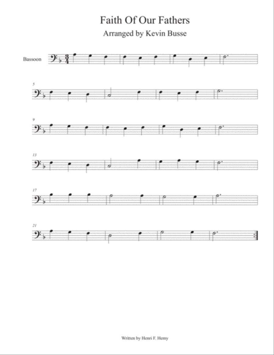 Faith Of Our Fathers - Bassoon Bassoon Solo scores gallery preview page 1