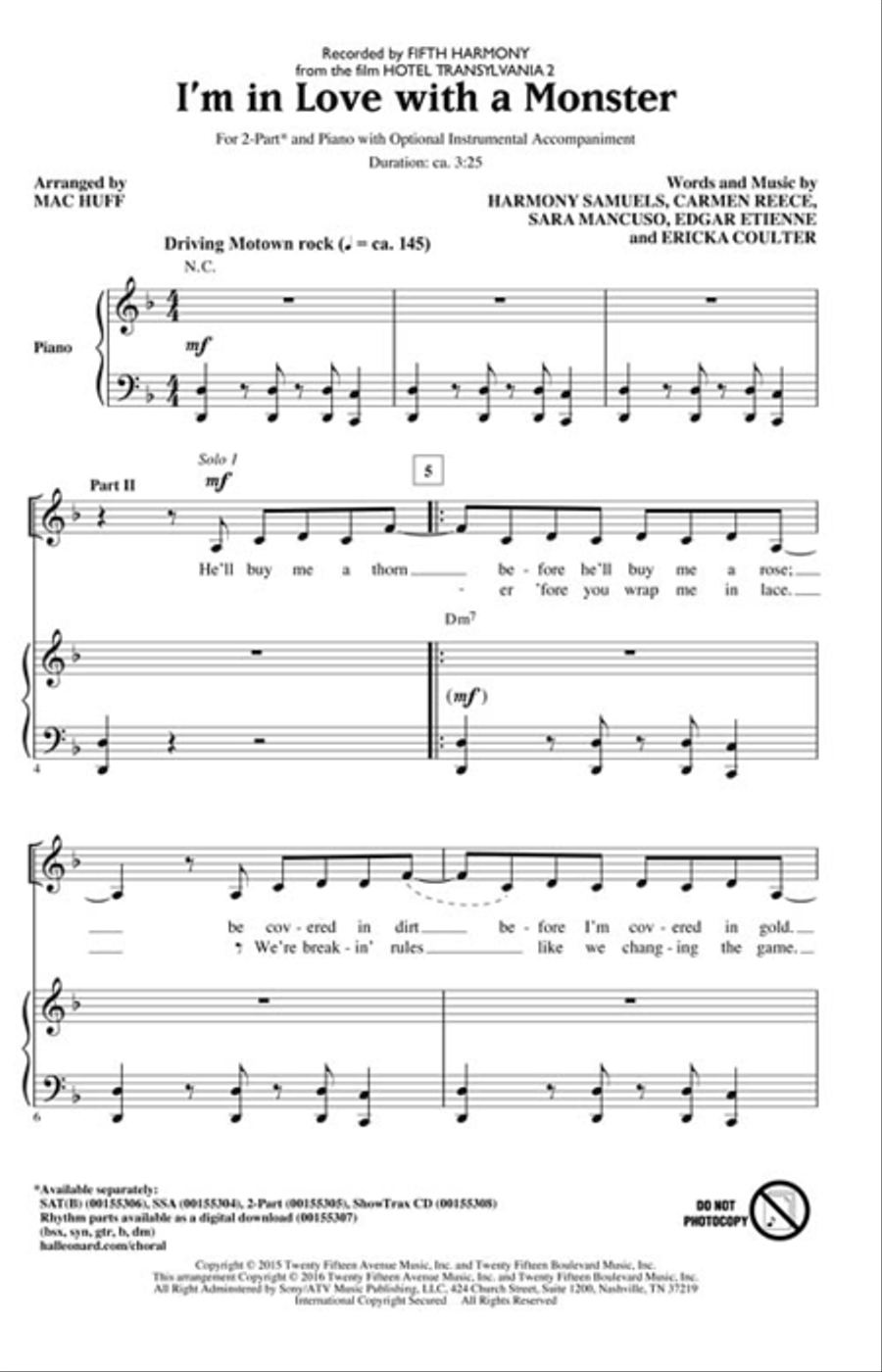 I'm in Love with a Monster 2-Part scores gallery preview page 2