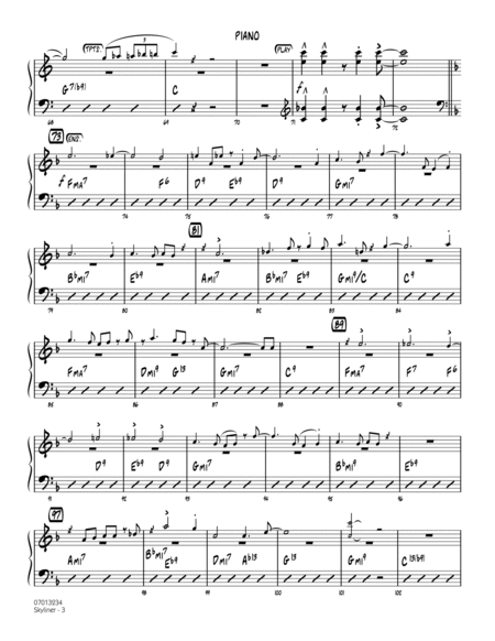 Skyliner (arr. Sammy Nestico) - Piano
