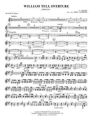 William Tell Overture: 1st F Horn