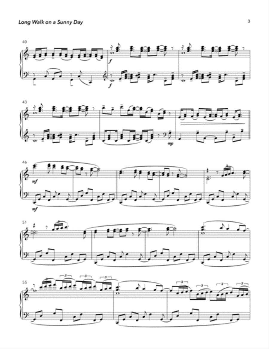 Long Walk on a Sunny Day Piano Solo scores gallery preview page 4
