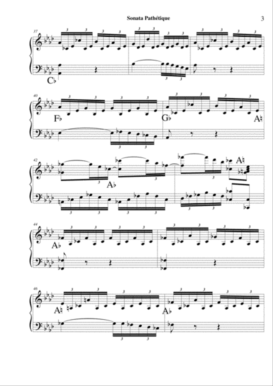 Sonata Pathétique (Beethoven) - Adagio - pedal harp solo Sonata Pathétique (Beethoven) - Adagio - pedal harp solo Pedal Harp scores gallery preview page 3
