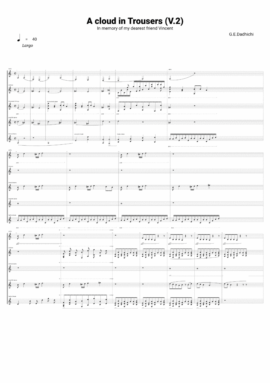 A CLOUD IN TROUSERS Full Orchestra scores gallery preview page 1