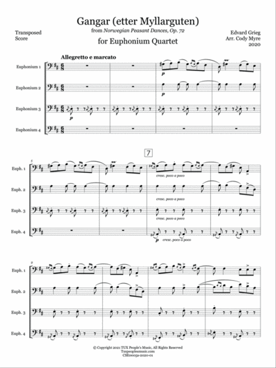 Romantic Quartets of Progressive Difficulty, Volume 1 Euphonium scores gallery preview page 3