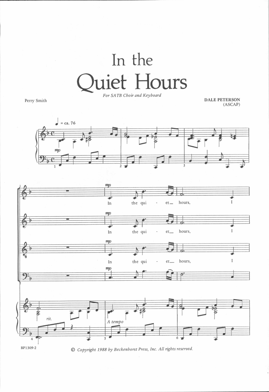 In the Quiet Hours In the Quiet Hours 4-Part scores gallery preview page 2