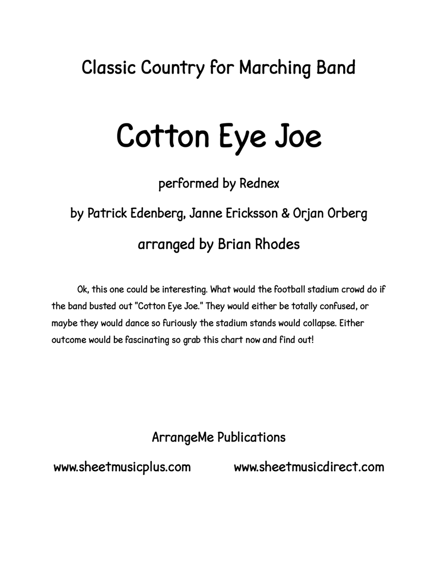 Cotton Eye Joe Cotton Eye Joe Marching Band scores gallery preview page 1