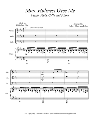 More Holiness Give me violin, viola, cello, piano