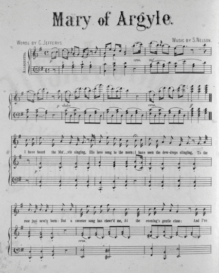 Mary of Argyle. A Favorite Scotch Song for the Piano-forte or Guitar