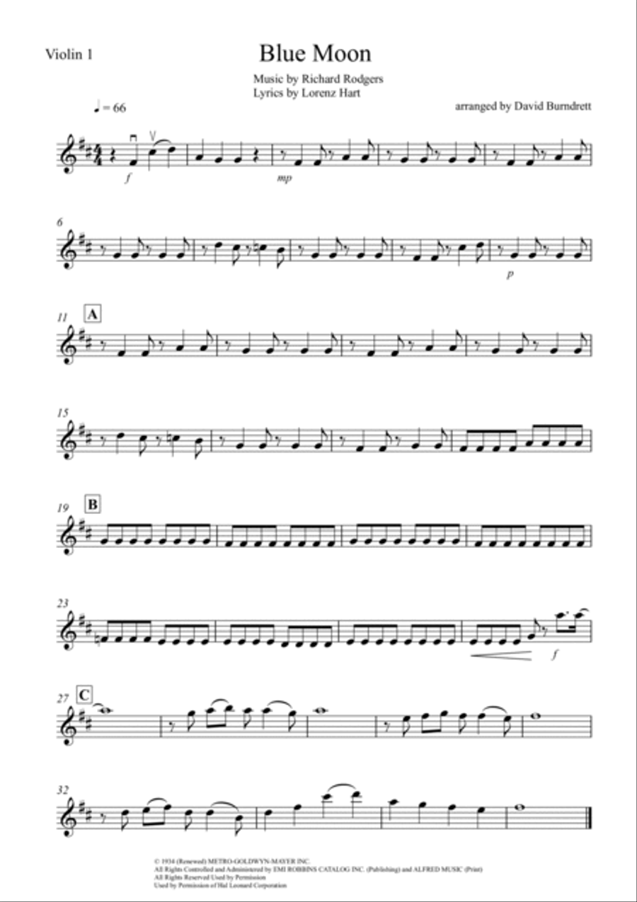 Blue Moon Blue Moon String Quartet scores gallery preview page 4