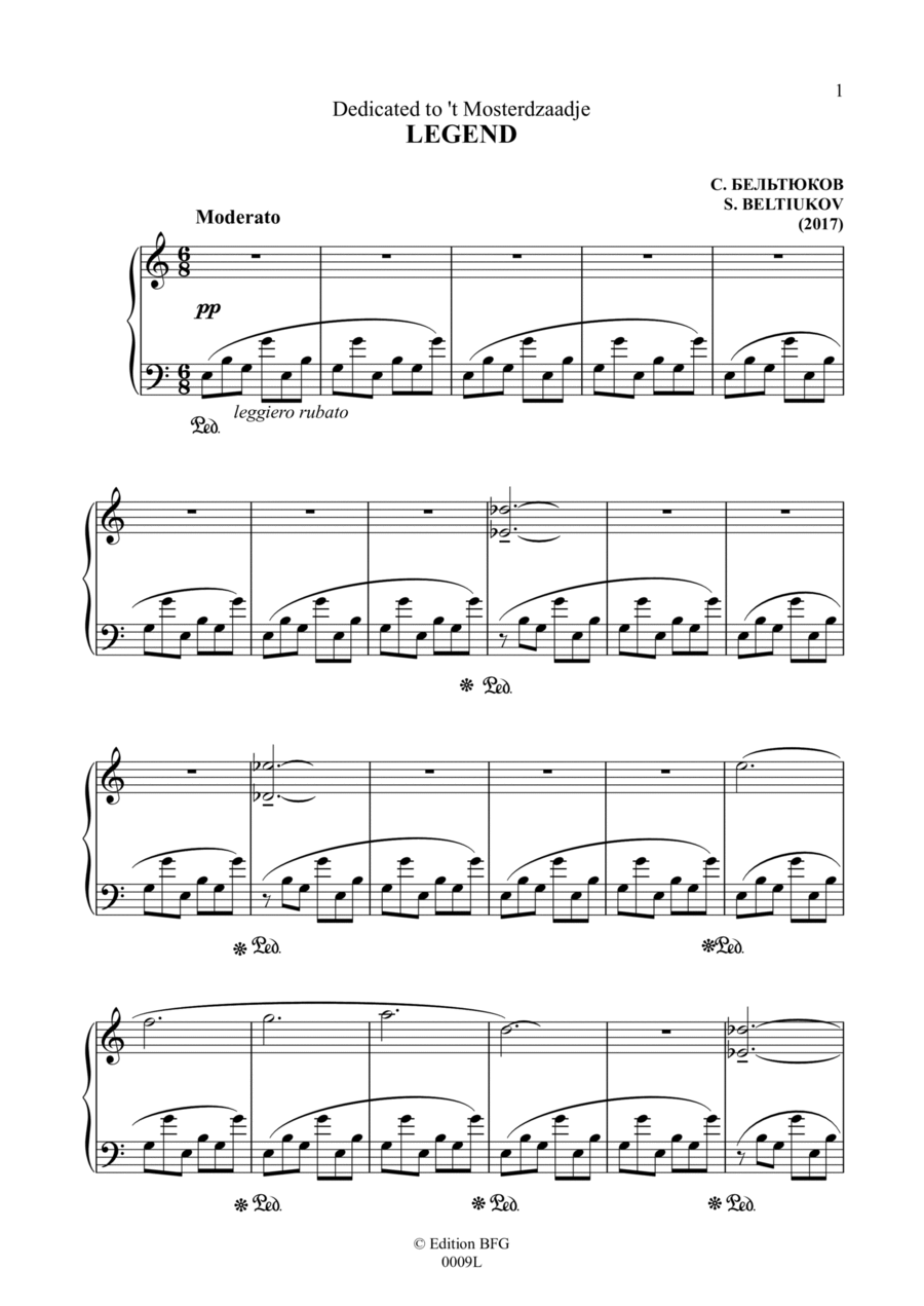 Legend Piano Solo scores gallery preview page 1