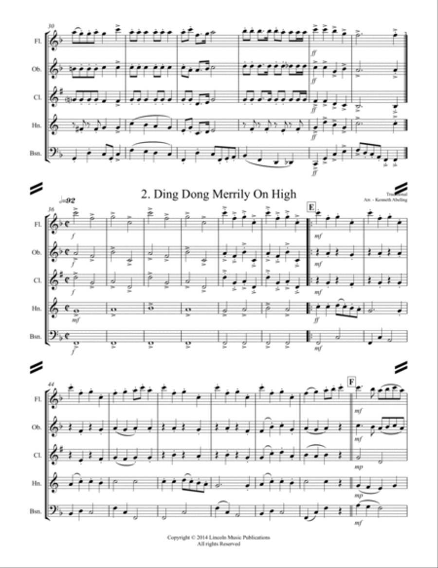 20 Traditional Christmas Carols Volume II (for Woodwind Quintet) Woodwind Quintet scores gallery preview page 4