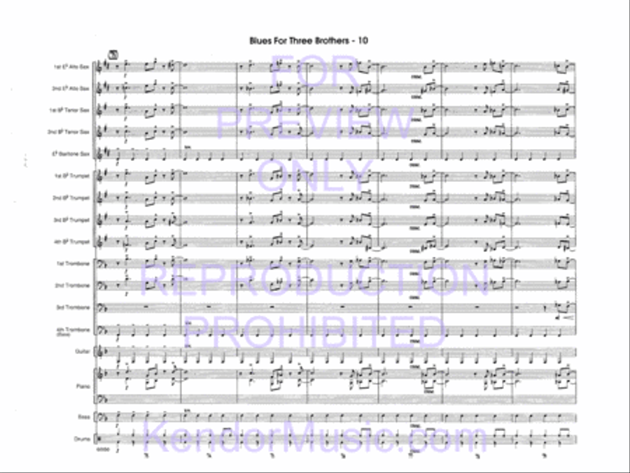 Blues For Three Brothers Jazz Ensemble scores gallery preview page 12