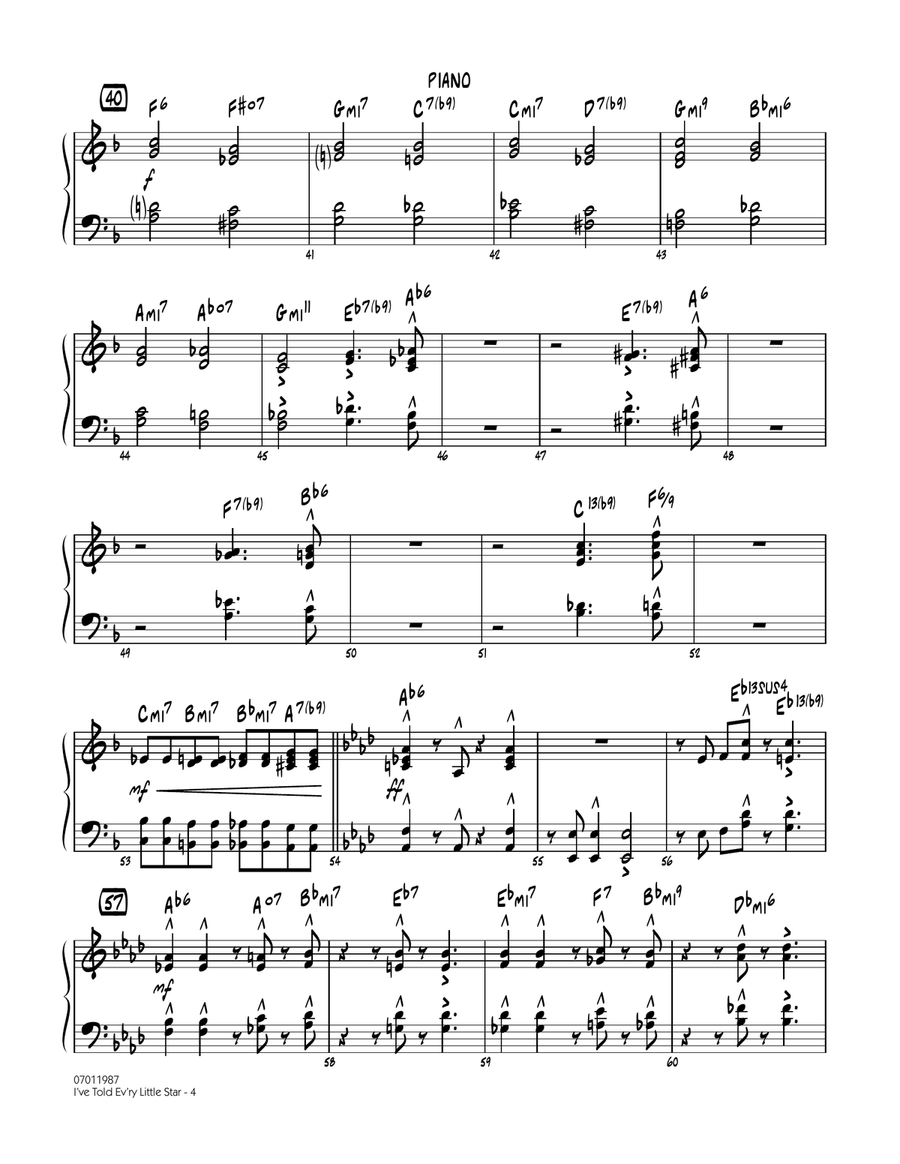 I've Told Ev'ry Little Star - Piano Jazz Ensemble scores gallery preview page 4