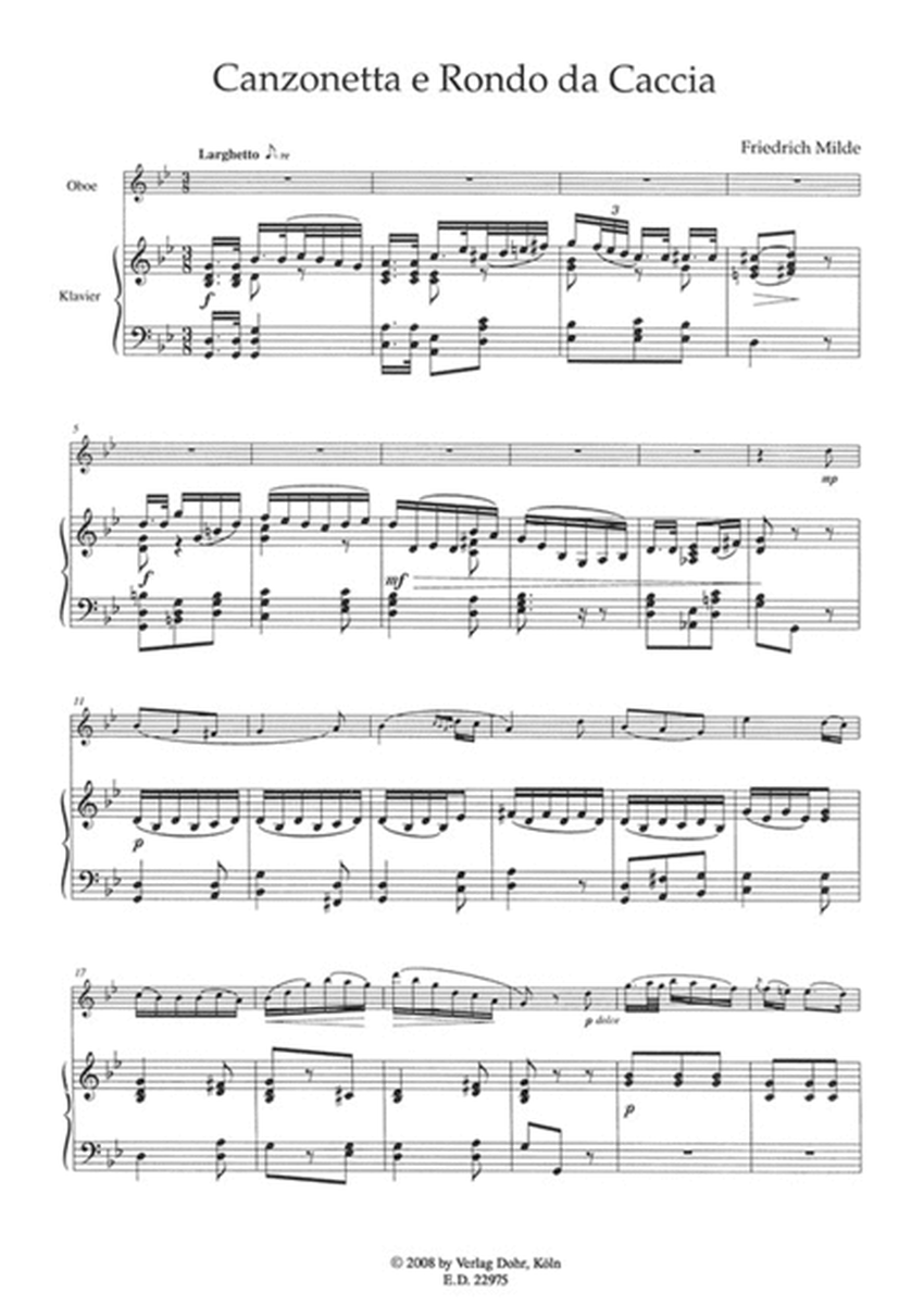 Canzonetta e Rondo da caccia für Oboe und Klavier