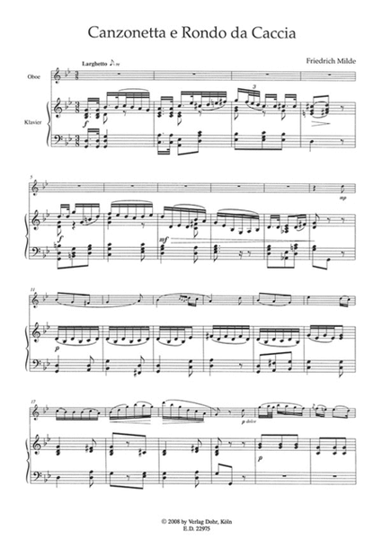 Canzonetta e Rondo da caccia für Oboe und Klavier