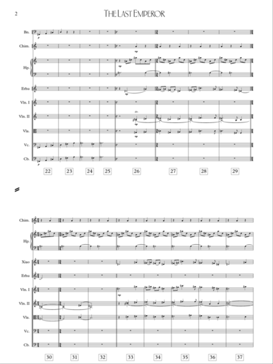 The Last Emperor Theme - Score Only Chamber Orchestra scores gallery preview page 4