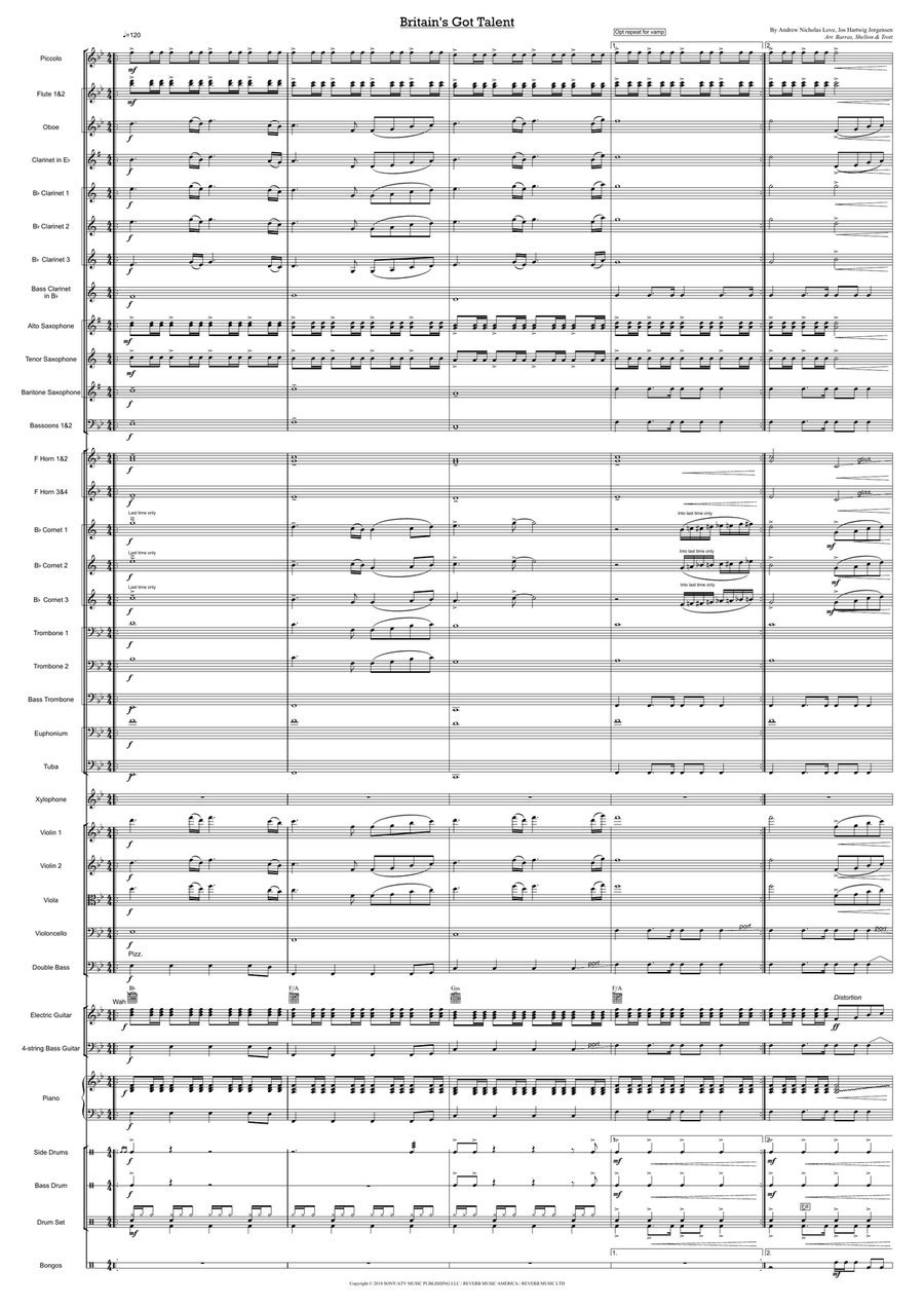 Britain's Got Talent Full Orchestra scores gallery preview page 1
